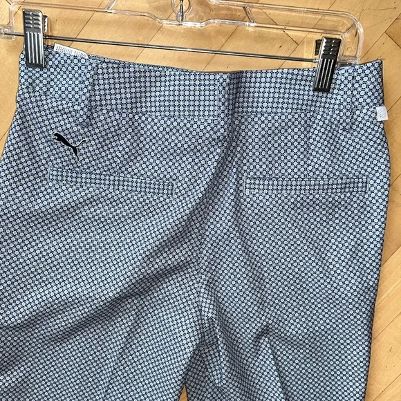 PUMA grey/navy mini geo print golf pant, 0, GD1171 - Picture 4 of 5